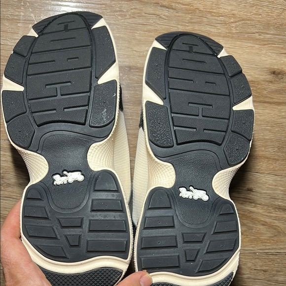 Coach Beige and Black Logo Sneakers size 7.5B - Picture 7 of 12